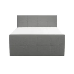 Leen Bakker Boxspring met voetbord Liv geblokt - lichtgrijs - 180x200 cm - slanke poot