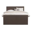 Leen Bakker Boxspring met voetbord Liv egaal - donkerbruin - 160x200 cm - ronde poot