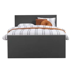 Leen Bakker Boxspring met voetbord Liv egaal - antraciet - 160x200 cm - ronde poot