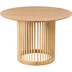 Leen Bakker BOYLE - Eettafel - Lichtbruin - ø 110 cm - Eikenfineer