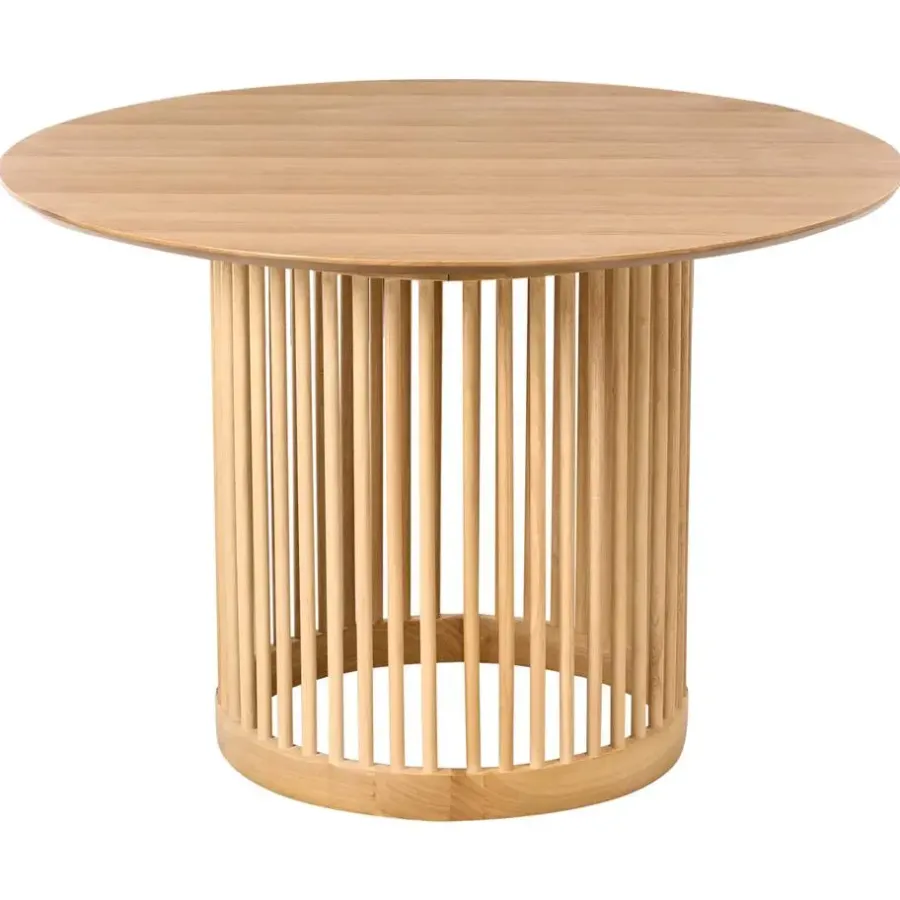 Leen Bakker BOYLE - Eettafel - Lichtbruin - ø 110 cm - Eikenfineer