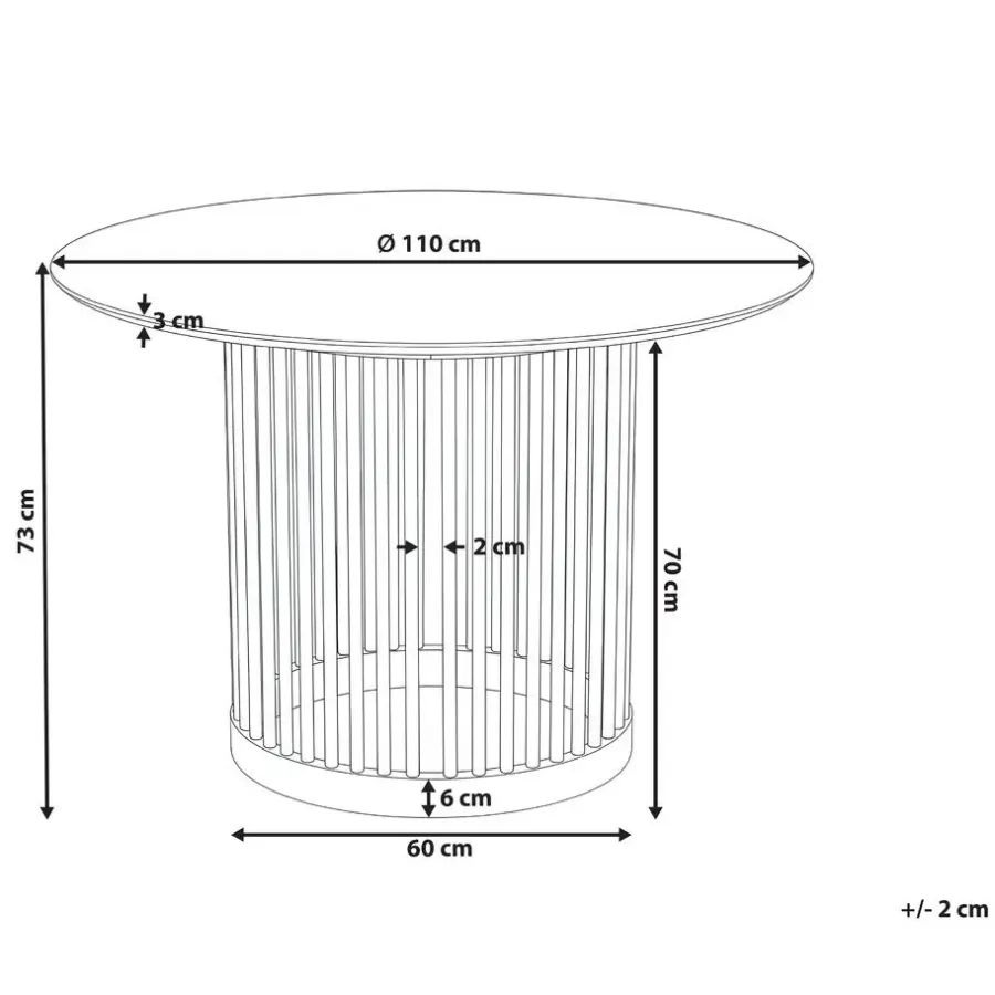 Leen Bakker BOYLE - Eettafel - Lichtbruin - ø 110 cm - Eikenfineer