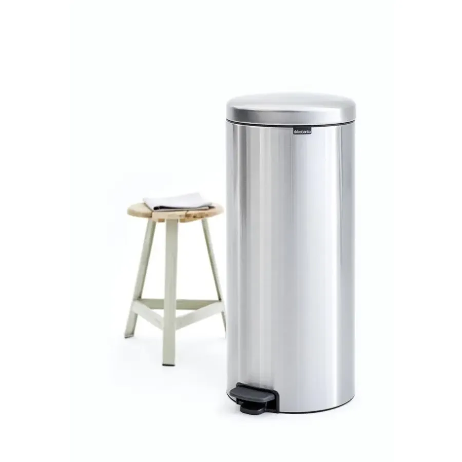 Prullenbakken-Brabantia Pedaalemmer NewIcon - 30L - Matt Steel