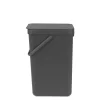 Prullenbakken-Brabantia Sort & Go Afvalemmer - 16L - Grijs