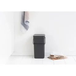 Prullenbakken-Brabantia Sort & Go Afvalemmer - 16L - Grijs