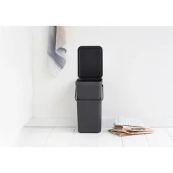 Prullenbakken-Brabantia Sort & Go Afvalemmer - 16L - Grijs