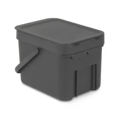 Prullenbakken-Brabantia Sort & Go Afvalemmer - 6L - Grijs