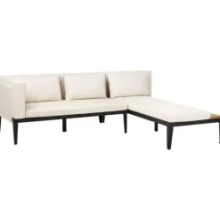 Leen Bakker BRACCIANO - Loungeset 4-zits ottomaan - Lichtbeige - Acaciahout