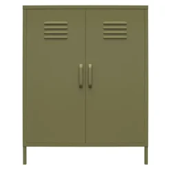 Wandkasten-Dorel Home Bradford - Wandkast met 2 groene metalen deuren