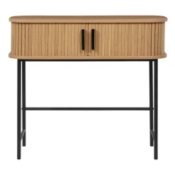 Sidetables-Beliani BRADLEY - Sidetable - Lichthout/Zwart - MDF