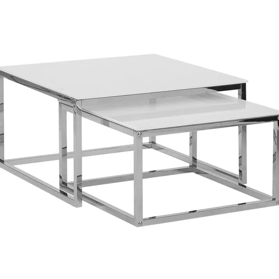 Beliani BREA - Salontafel - Wit - Veiligheidsglas