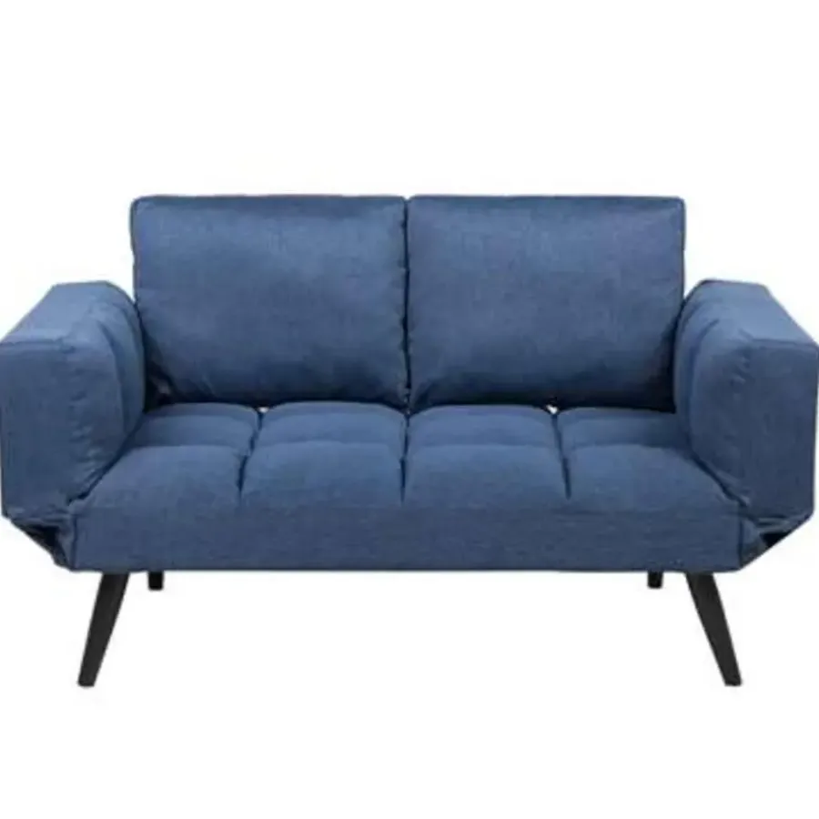 Slaapbanken|Slaapbanken-Beliani BREKKE - Slaapbank - Blauw - Polyester
