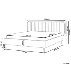 Beliani BRIN - Tweepersoonsbed - Taupe - 140 x 200 cm - Fluweel
