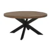 Industriële Eettafels|Ronde Eettafels-Brix - Eetkamertafel Rond - 130 cm - Mangohout - Bruin