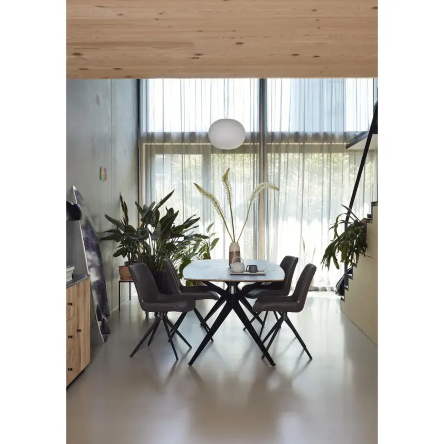 Rechthoekige Eettafels|Industriële Eettafels-Livingfurn Brix - Eetkamertafel Brix Bjorn -240cm - Mangohout- Bruin
