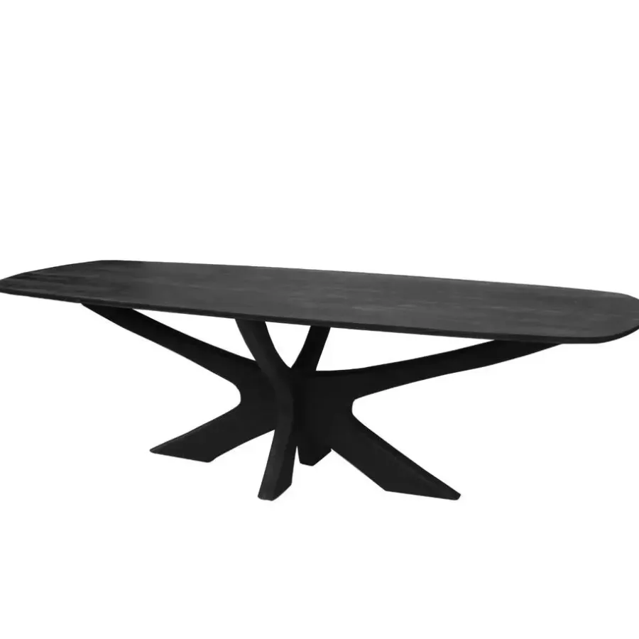 Houten Eettafels-Brix - Eetkamertafel Montreaux - Zwart - Mangohout - 220 cm