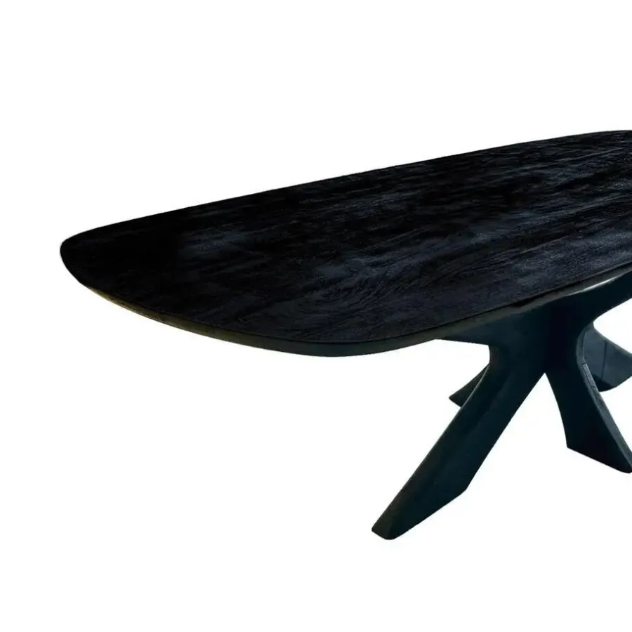Houten Eettafels-Brix - Eetkamertafel Montreaux - Zwart - Mangohout - 220 cm