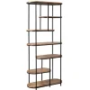 Wandrekken-Livingfurn Brix - Kabinetkast Milou - 84x190cm - Marmer en Gecoat Staal - Bruin