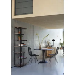 Wandrekken-Livingfurn Brix - Kabinetkast Milou - 84x190cm - Marmer en Gecoat Staal - Bruin