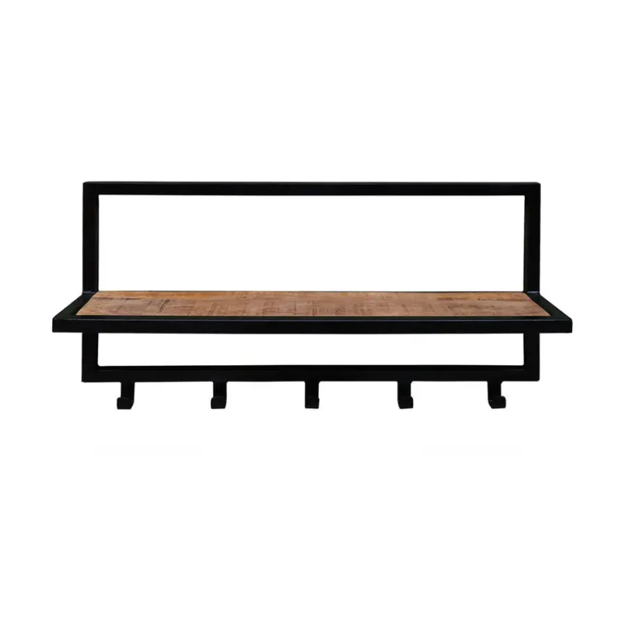 Brix - Kapstok Bono - Mangohout en Gecoat Staal - 15x70x30
