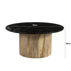 Salontafels-Brix - Salontafel Nova - Mangohout Marmer - 70x70x36