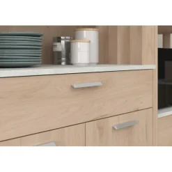 Buffetkasten-Parisot Buffetkast Galatee met 2 deuren & 1 lade - eikdecor/wit