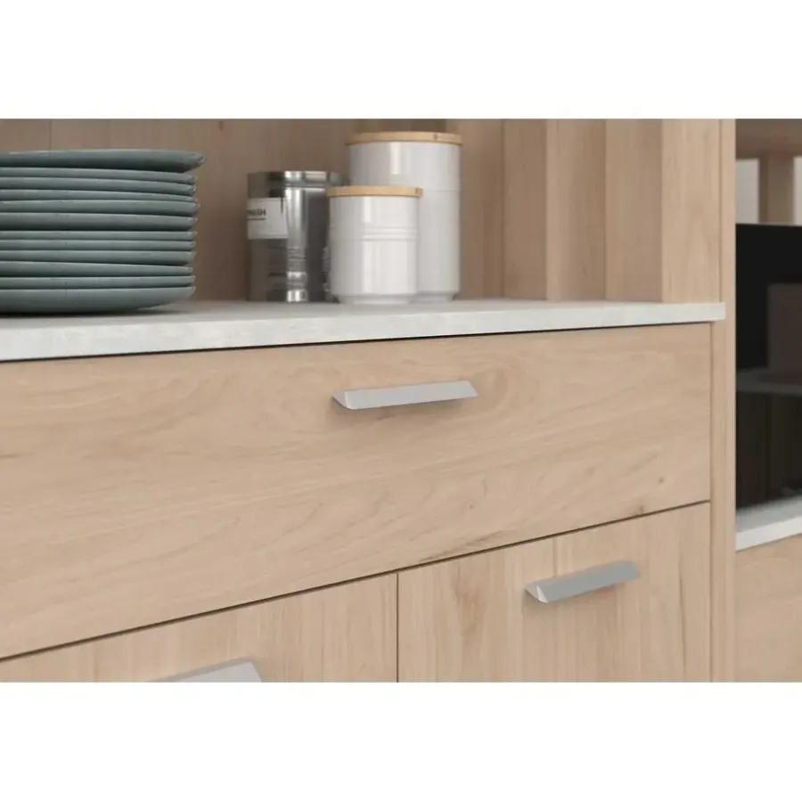 Buffetkasten-Parisot Buffetkast Galatee met 2 deuren & 1 lade - eikdecor/wit