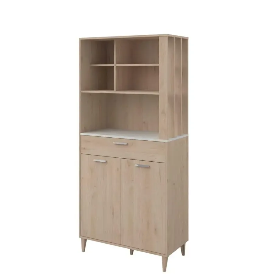 Buffetkasten-Parisot Buffetkast Galatee met 2 deuren & 1 lade - eikdecor/wit