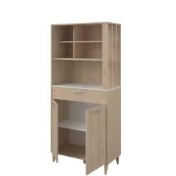 Buffetkasten-Parisot Buffetkast Galatee met 2 deuren & 1 lade - eikdecor/wit