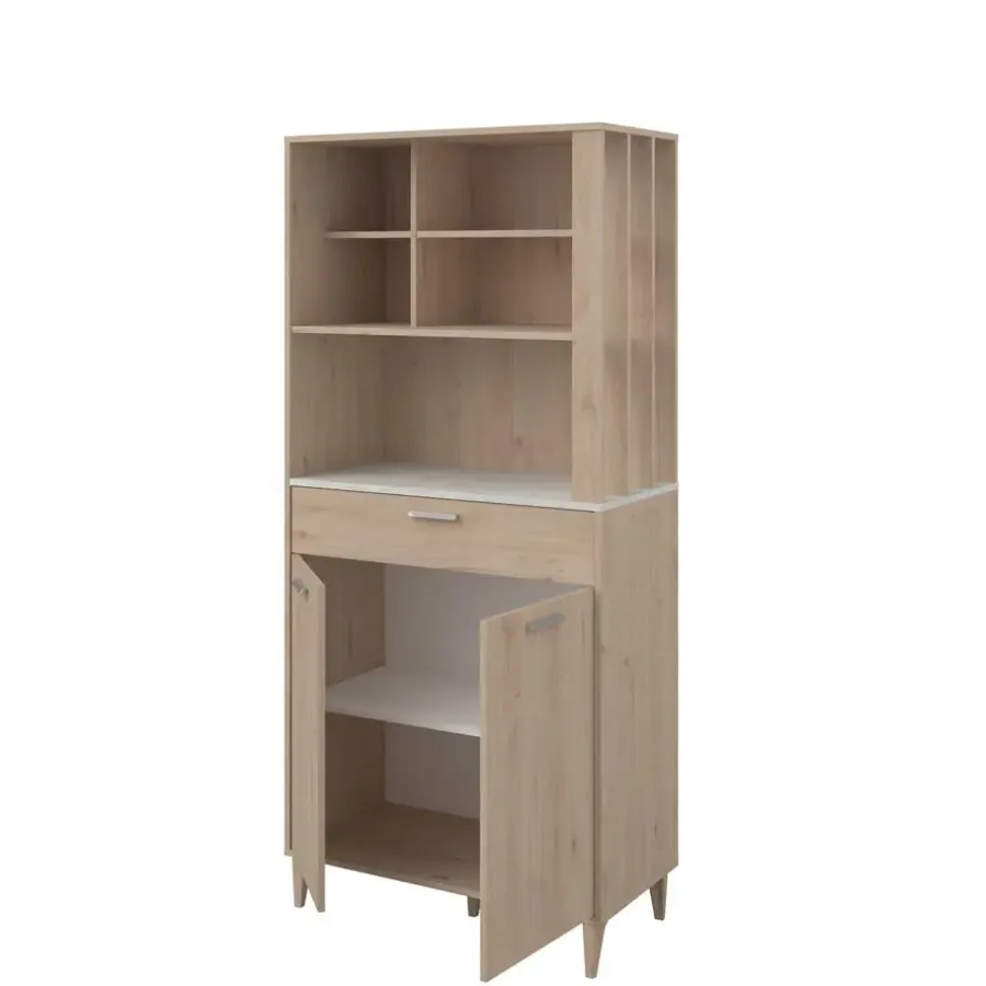 Buffetkasten-Parisot Buffetkast Galatee met 2 deuren & 1 lade - eikdecor/wit