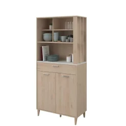 Buffetkasten-Parisot Buffetkast Galatee met 2 deuren & 1 lade - eikdecor/wit