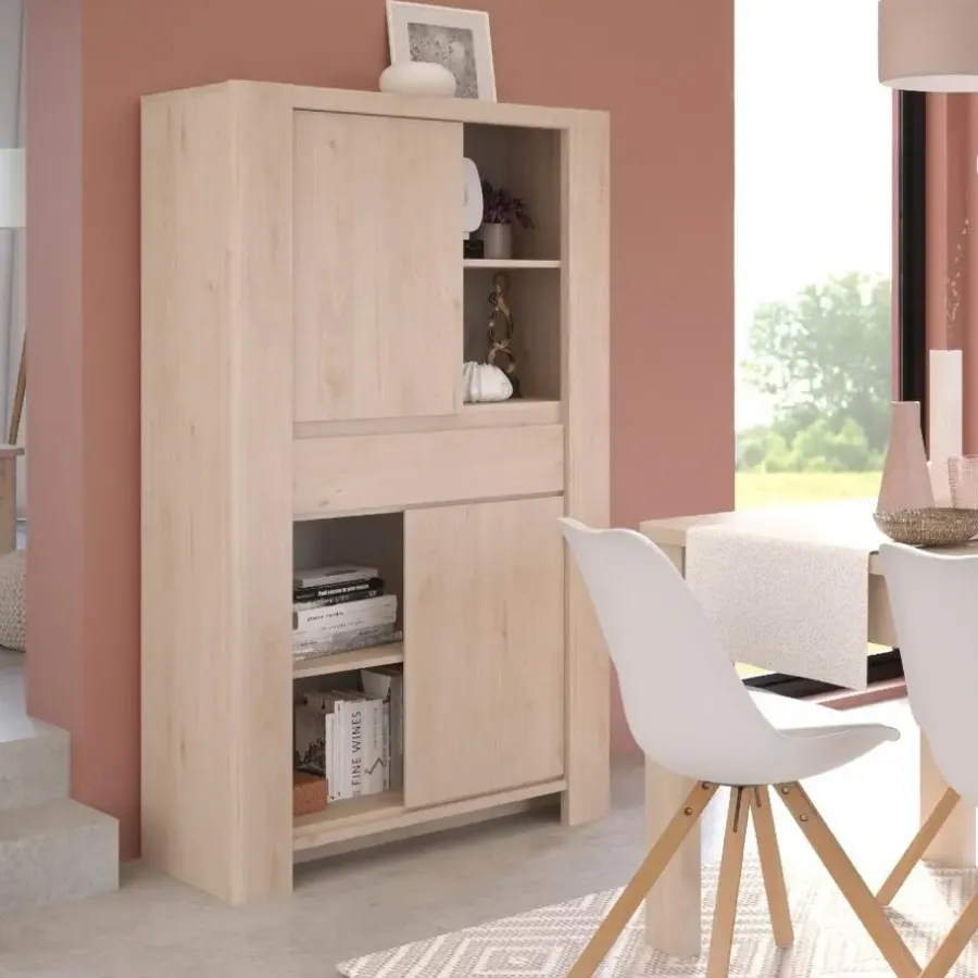 Buffetkasten-Parisot Buffetkast Porto 90cm met 2 deuren & 1 lade - jackson eik