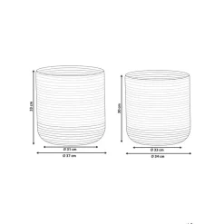 Opbergmanden-Beliani BULANIK - Mand set van 2 - Beige/Wit - Jute