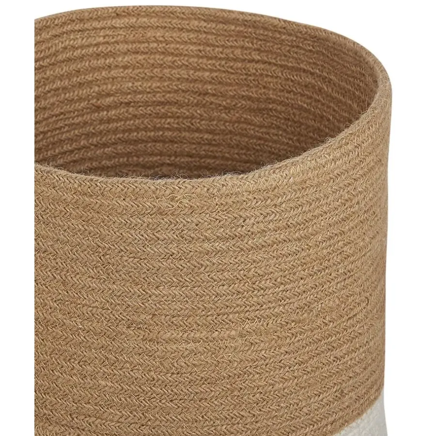 Opbergmanden-Beliani BULANIK - Mand set van 2 - Beige/Wit - Jute