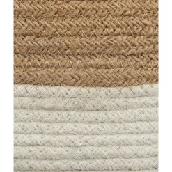Opbergmanden-Beliani BULANIK - Mand set van 2 - Beige/Wit - Jute