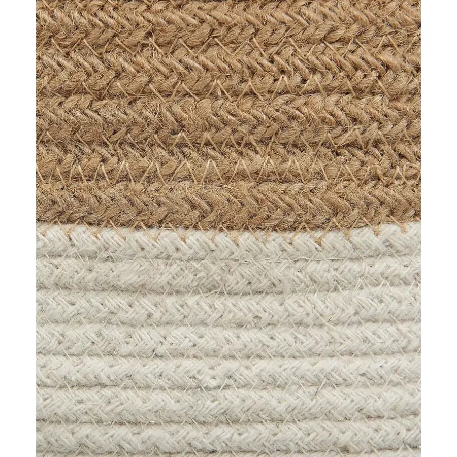 Opbergmanden-Beliani BULANIK - Mand set van 2 - Beige/Wit - Jute