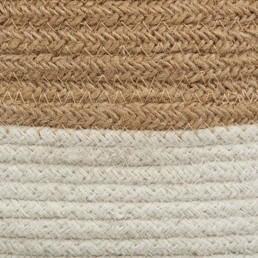 Opbergmanden-Beliani BULANIK - Mand set van 2 - Beige/Wit - Jute