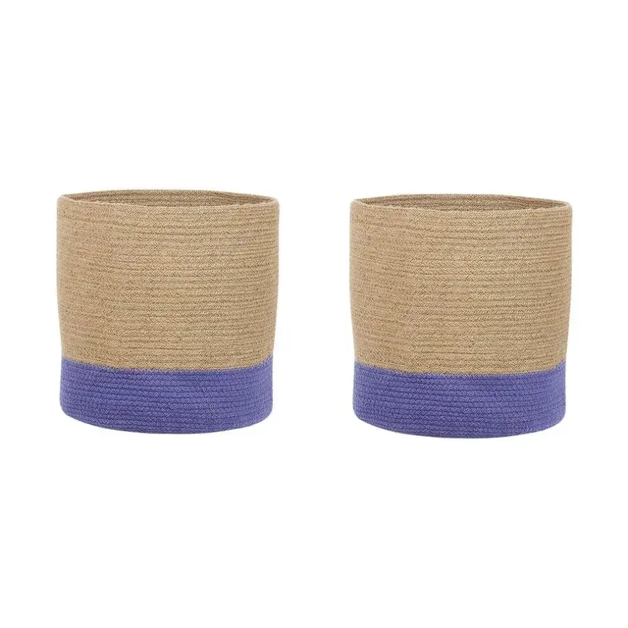 Opbergmanden-Beliani BULANIK - Mand set van 2 - Beige - Jute