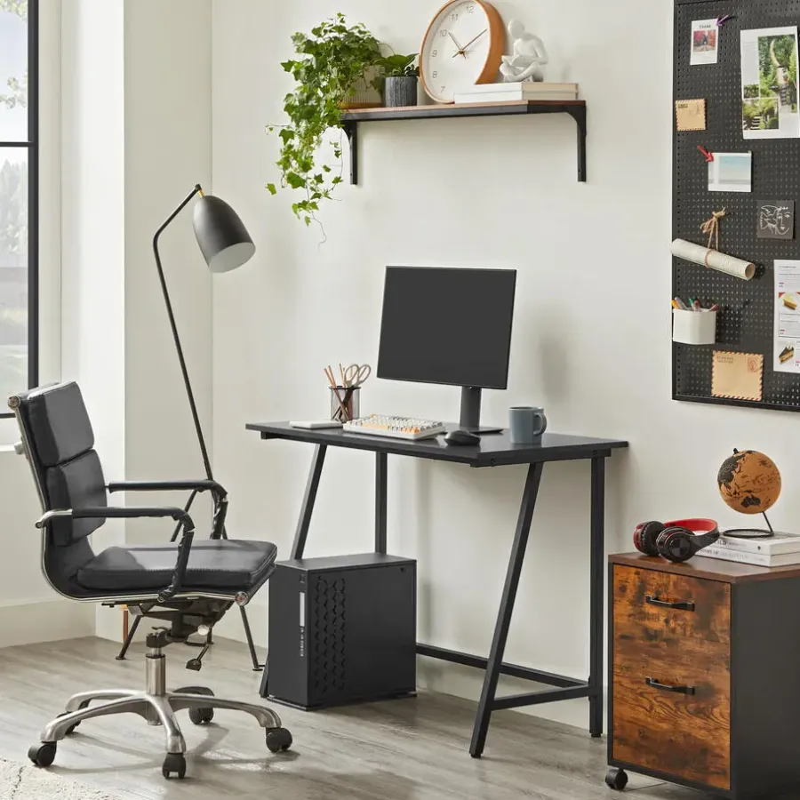 Bureaus-Merkloos Bureau - industrieel - 100x50x75 cm - zwart