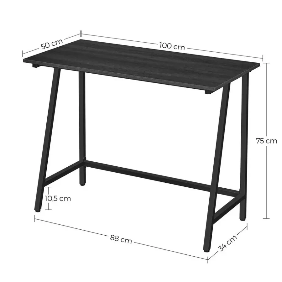 Bureaus-Merkloos Bureau - industrieel - 100x50x75 cm - zwart