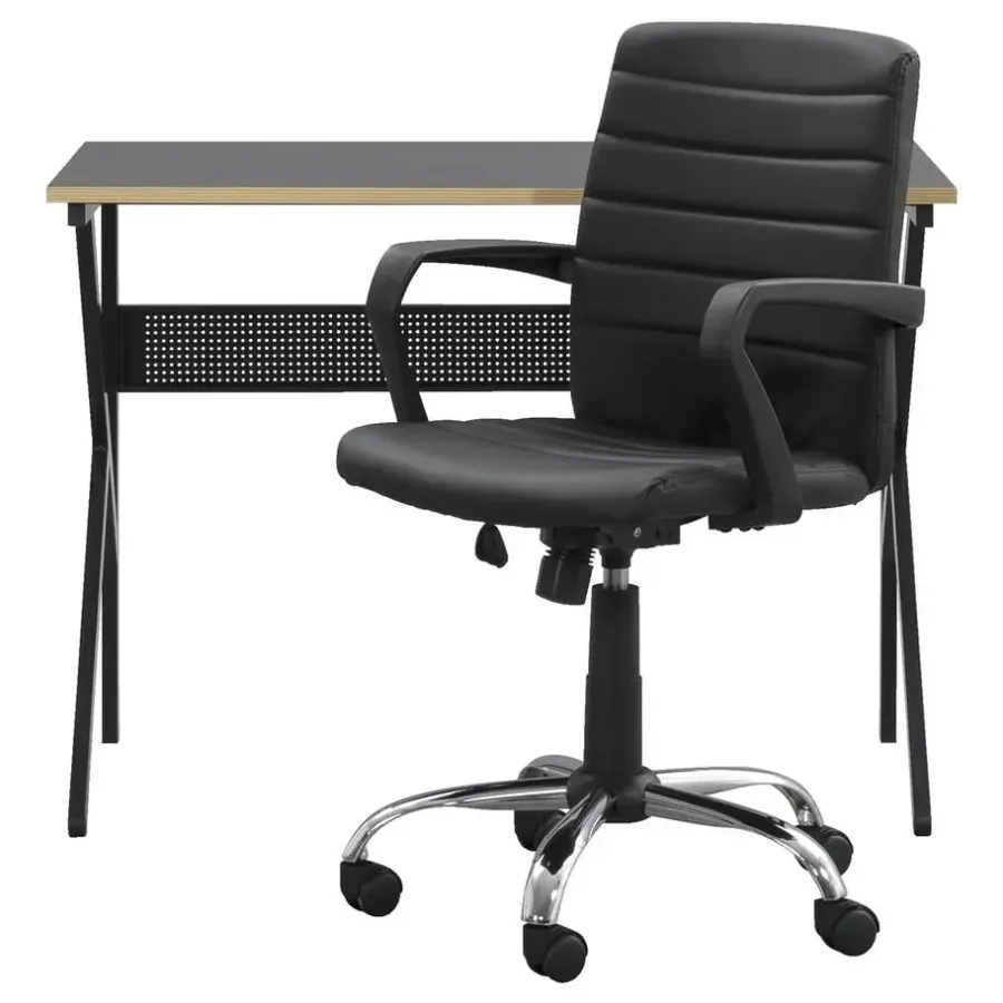 Bureaus-Leen Bakker Bureau Debbey - zwart - 75x105x55 cm