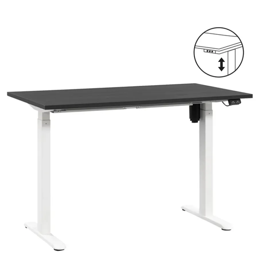 Homeworx Bureau zit/sta elektrisch verstelbaar - zwart/wit - 75/118x120x70 cm