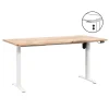 Homeworx Bureau zit/sta elektrisch verstelbaar – mangohout/wit - 75/118x160x80 cm