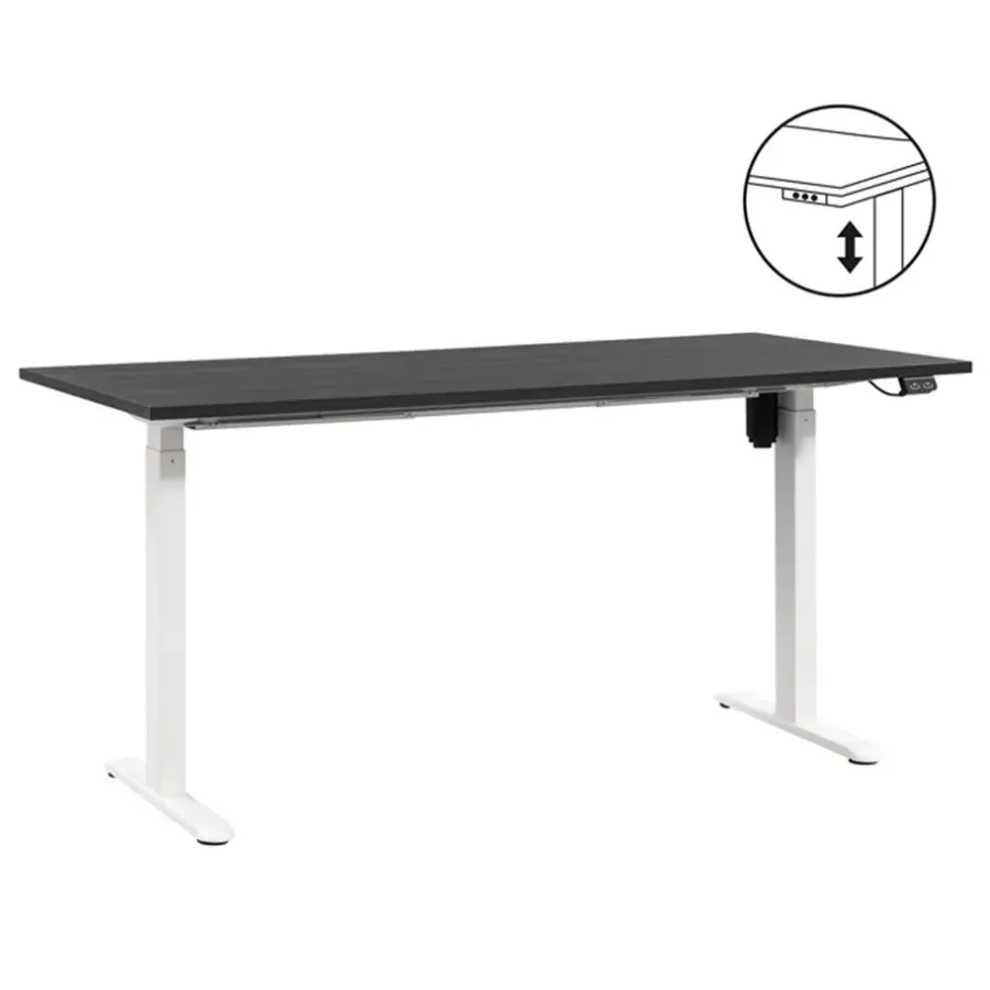 Homeworx Bureau zit/sta elektrisch verstelbaar - zwart/wit - 75/118x160x80 cm