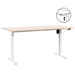 Zit-Sta-Bureaus-Homeworx Bureau zit/sta elektrisch verstelbaar – eikenkleur/wit - 75/118x160x80 cm
