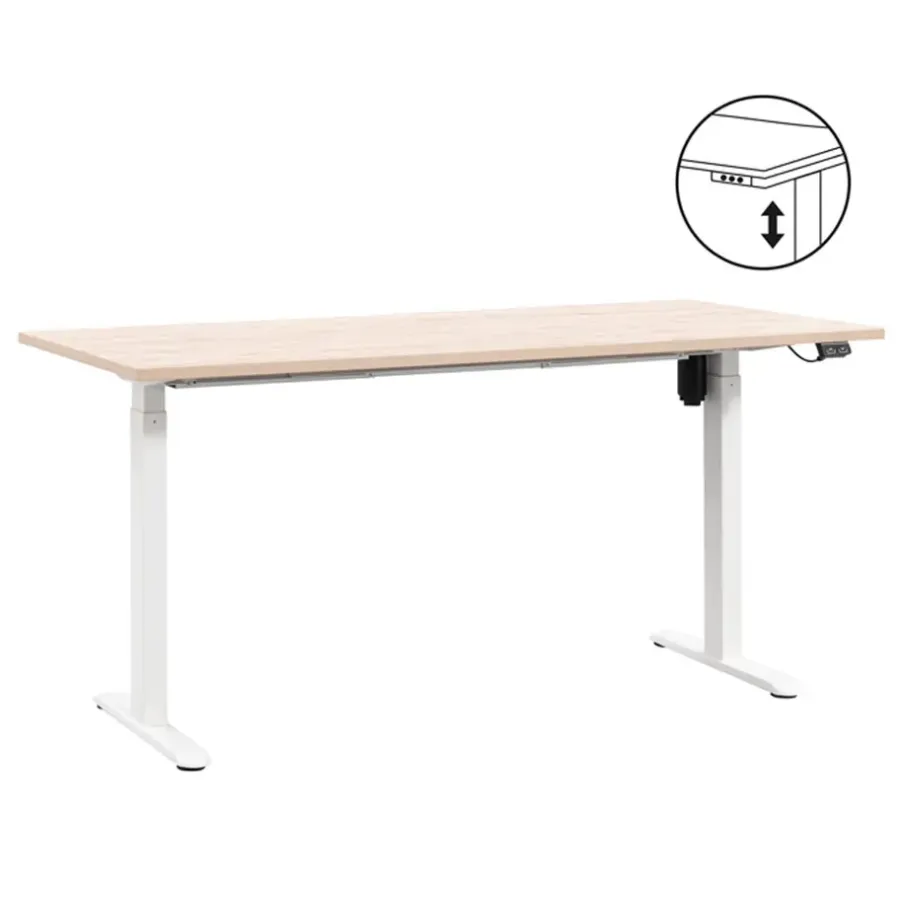 Zit-Sta-Bureaus-Homeworx Bureau zit/sta elektrisch verstelbaar – eikenkleur/wit - 75/118x160x80 cm