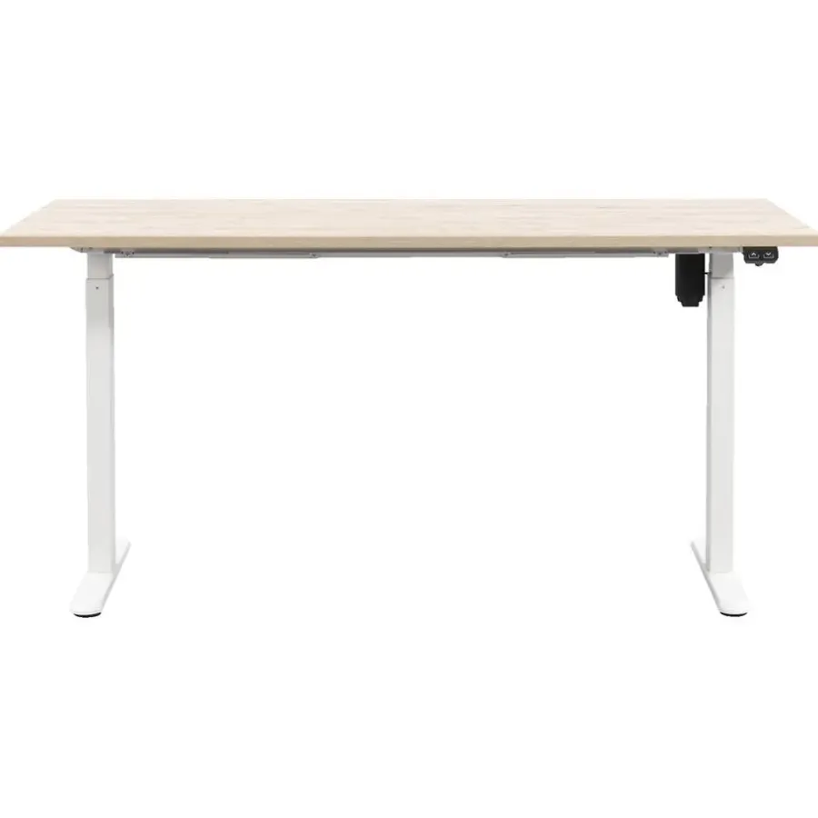 Zit-Sta-Bureaus-Homeworx Bureau zit/sta elektrisch verstelbaar – eikenkleur/wit - 75/118x160x80 cm
