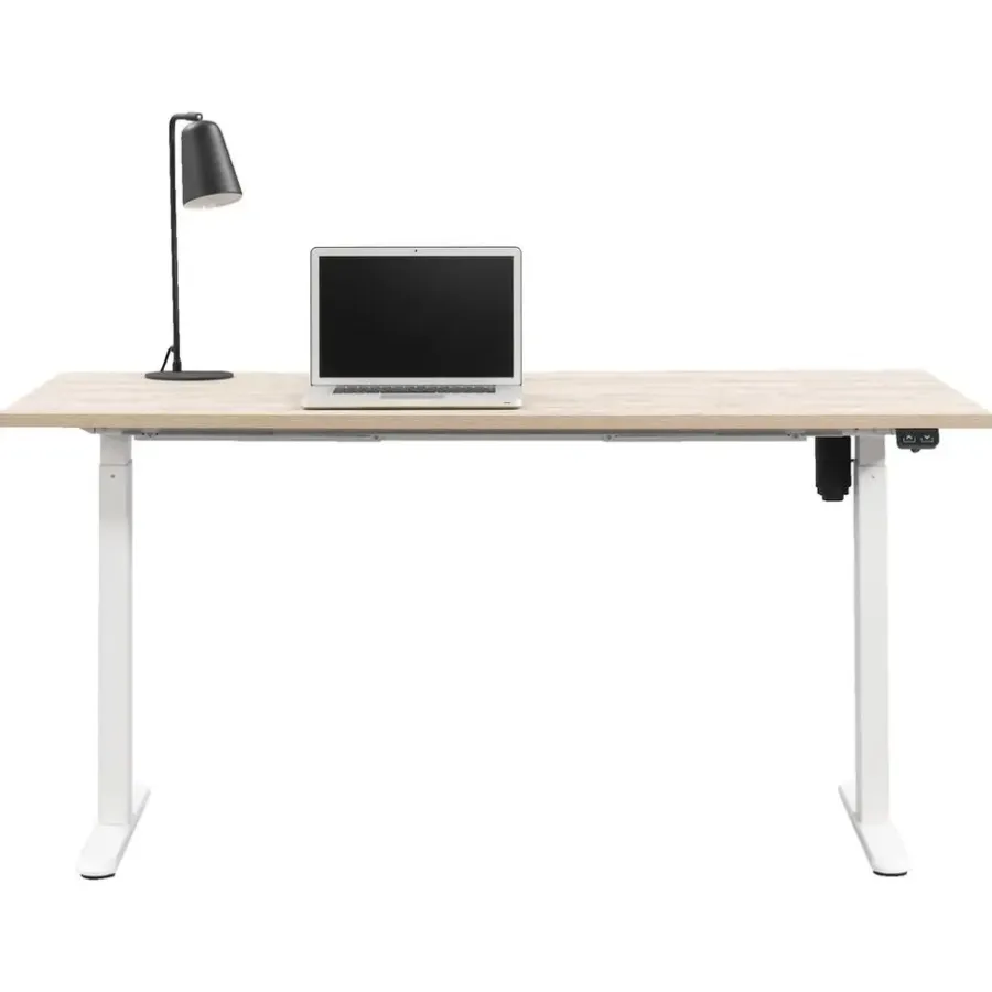 Zit-Sta-Bureaus-Homeworx Bureau zit/sta elektrisch verstelbaar – eikenkleur/wit - 75/118x160x80 cm