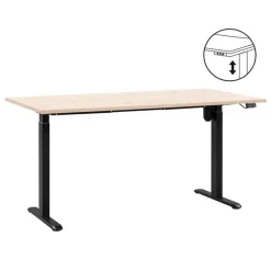Homeworx Bureau zit/sta elektrisch verstelbaar – eikenkleur/zwart - 75/118x160x80 cm