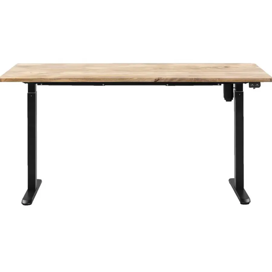 Homeworx Bureau zit/sta elektrisch verstelbaar – mangohout/zwart - 75/118x160x80 cm